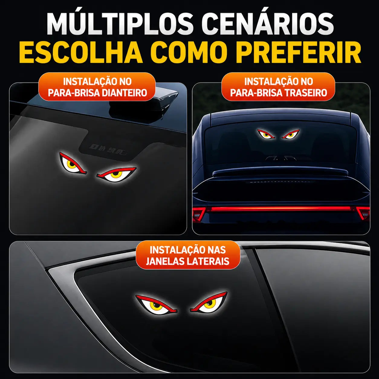 Luz LED de olhos Solar para Vidro Automotivo