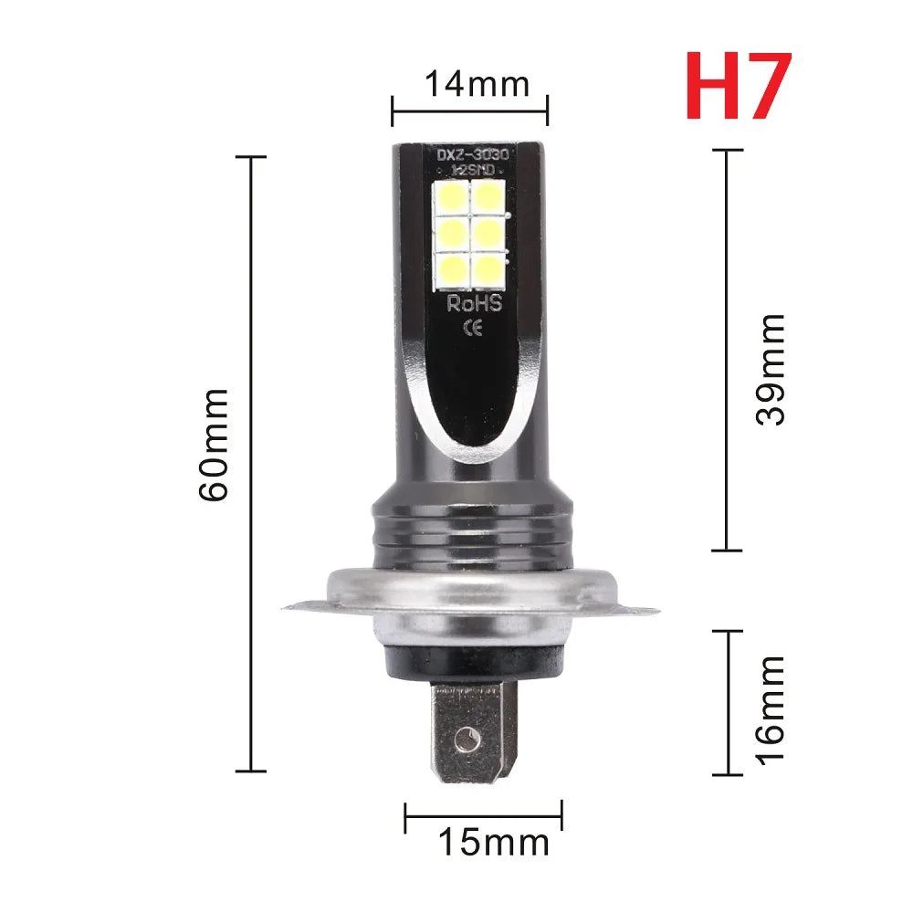 Lâmpadas LED Automotivas H11 H8 9005 9006 6000K Super Brancas