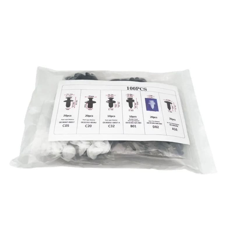 Kit Grampos Automotivos Universais para Fixação de Painéis 50 a 100 Peças