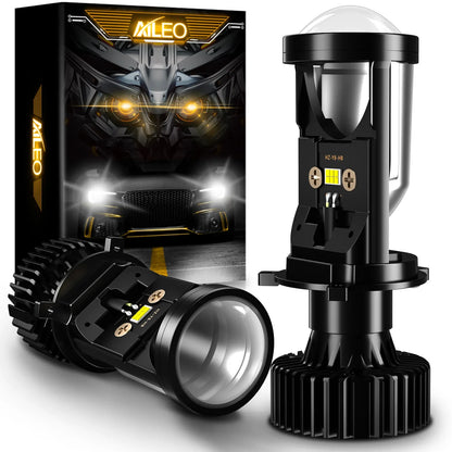 Lâmpada LED H4 20000LM com Mini Projetor Canbus 6500K – Farol Automotivo Alto e Baixo Plug and Play