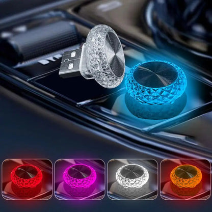 Mini Luz LED USB para Interior de Carro Iluminação Ambiente Portátil
