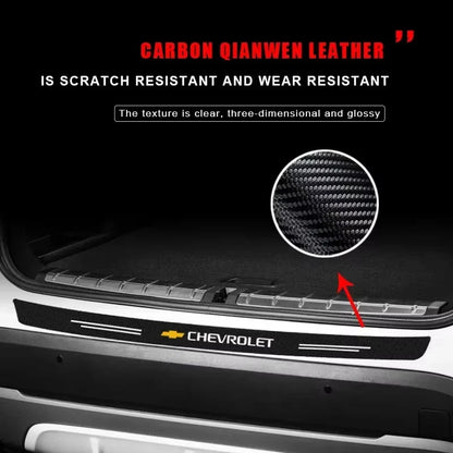 Protetor de Para-Choque Traseiro Fibra de Carbono para Chevrolet – Adesivo Anti Risco Porta-Malas
