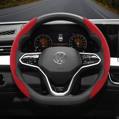 Capa de Volante Camurça Antiderrapante para Volkswagen – Grip Esportivo Segmentado Premium