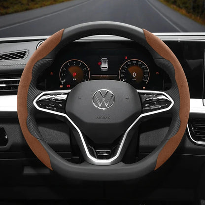 Capa de Volante Antiderrapante em Camurça para Volkswagen