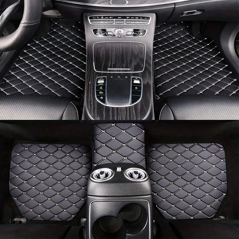 Tapete Automotivo Universal 5 Peças em PU Leather – Impermeável e Proteção Completa para Qualquer Veículo
