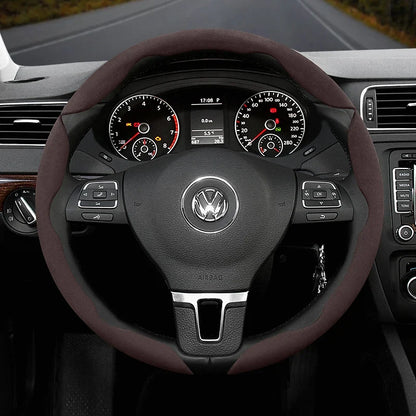 Capa de Volante Antiderrapante em Camurça para Volkswagen