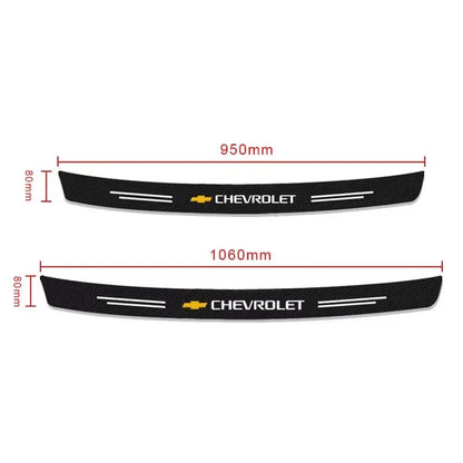 Protetor de Para-Choque Traseiro Fibra de Carbono para Chevrolet – Adesivo Anti Risco Porta-Malas