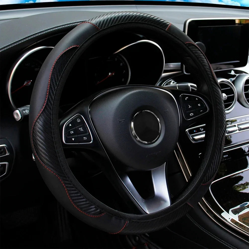 Capa de Volante Universal Antiderrapante em Couro PU 38cm
