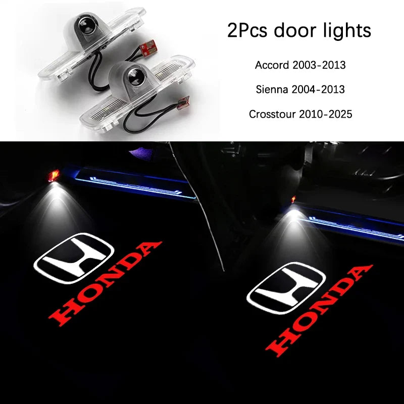 Projetor LED de Porta Honda Welcome Light – Luz de Cortesia com Logo (Kit 2 Peças)