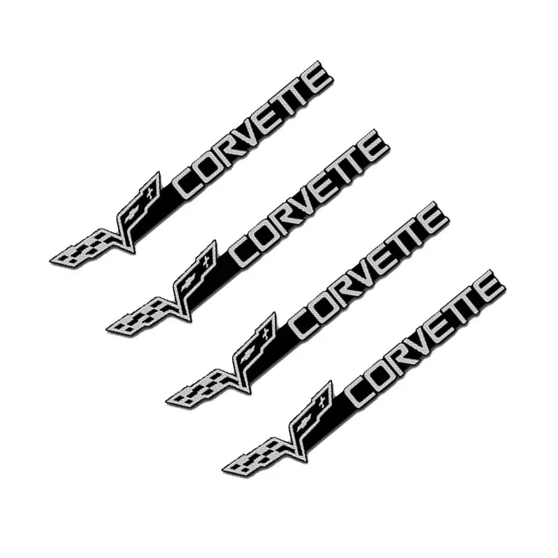 Emblema 3D Alloy para Interior Chevrolet – Adesivo Premium para Som, Painel e Volante (Kit 4 Peças)