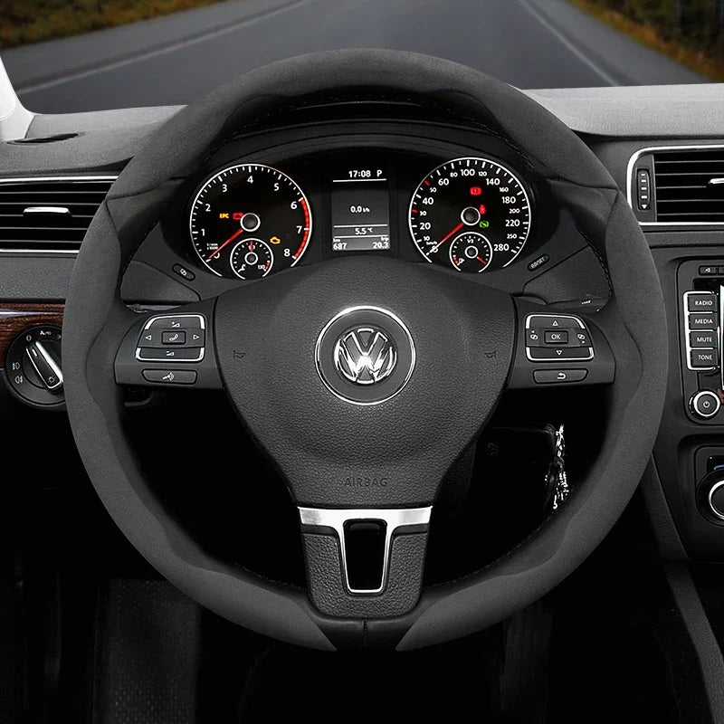 Capa de Volante Antiderrapante em Camurça para Volkswagen