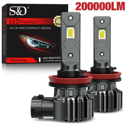 Lâmpadas LED Automotivas 30000LM H11 9005 9006 6500K Super Brancas