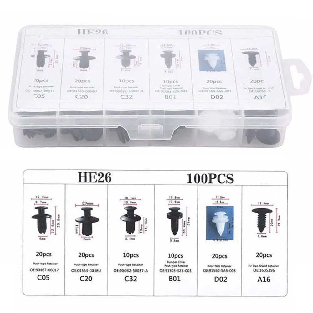 Kit Grampos Automotivos Universais para Fixação de Painéis 50 a 100 Peças
