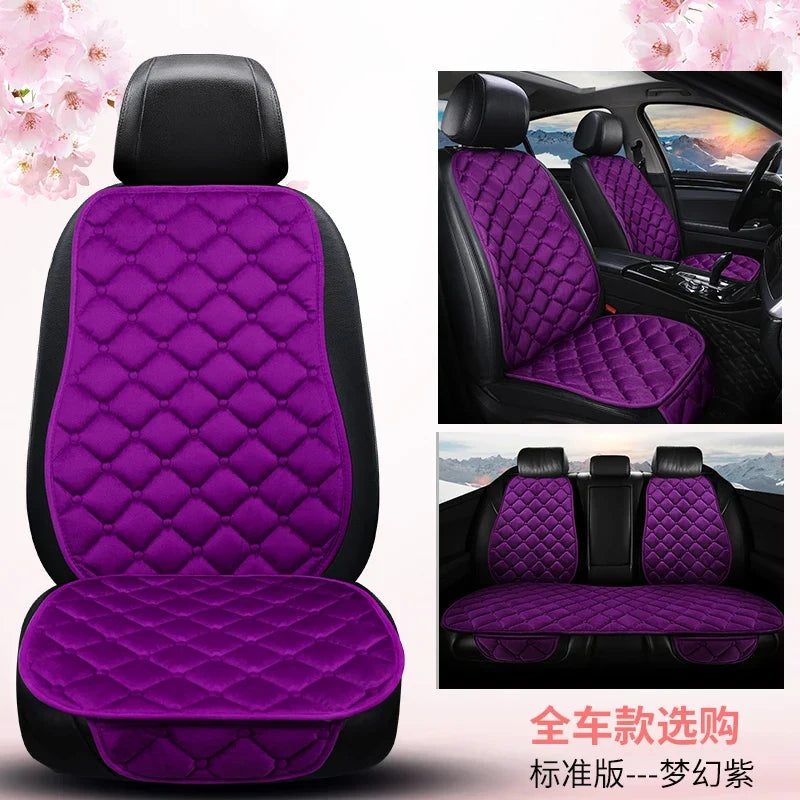 Almofada de Banco Automotivo Plush Inverno – Capa Antiderrapante Quente Universal (Kit 3 Peças)