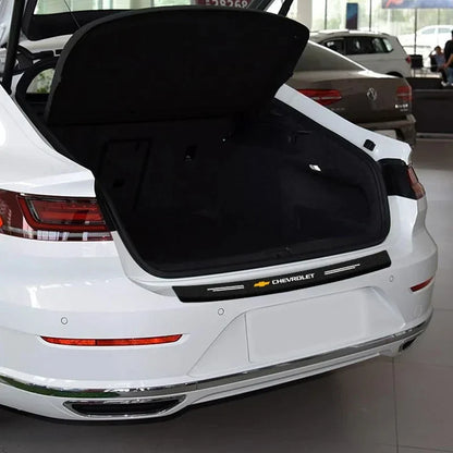Protetor de Para-Choque Traseiro Fibra de Carbono para Chevrolet – Adesivo Anti Risco Porta-Malas