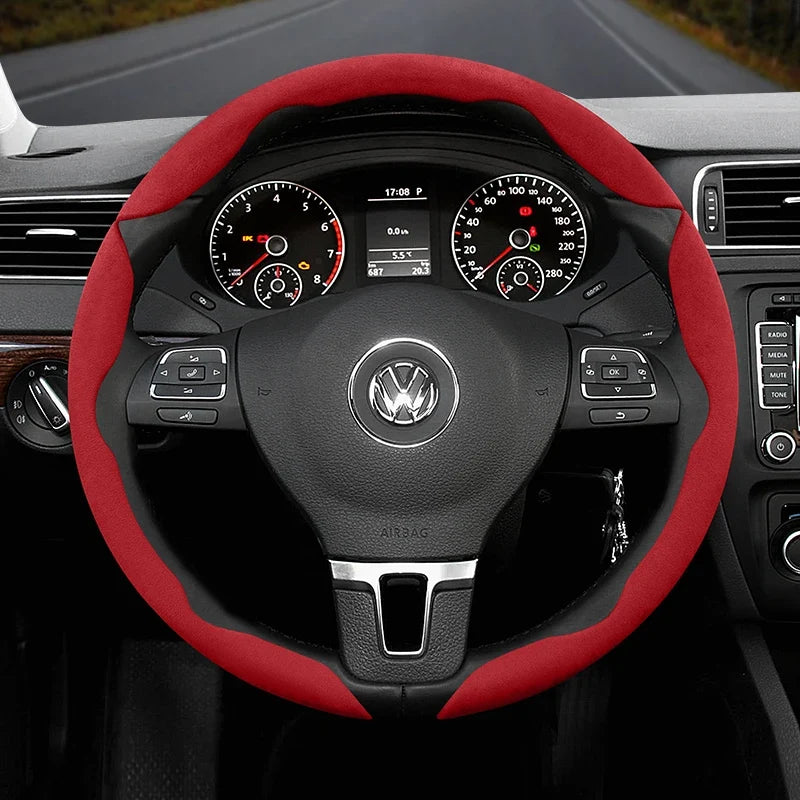 Capa de Volante Camurça Antiderrapante para Volkswagen – Grip Esportivo Segmentado Premium