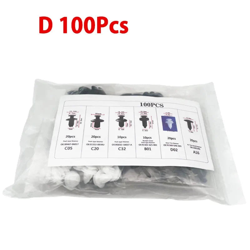 Kit Grampos Automotivos Universais para Fixação de Painéis 50 a 100 Peças