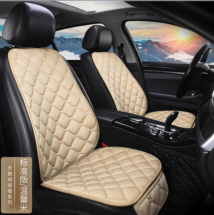 Almofada de Banco Automotivo Plush Inverno – Capa Antiderrapante Quente Universal (Kit 3 Peças)