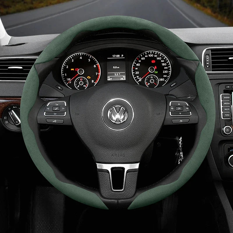 Capa de Volante Antiderrapante em Camurça para Volkswagen