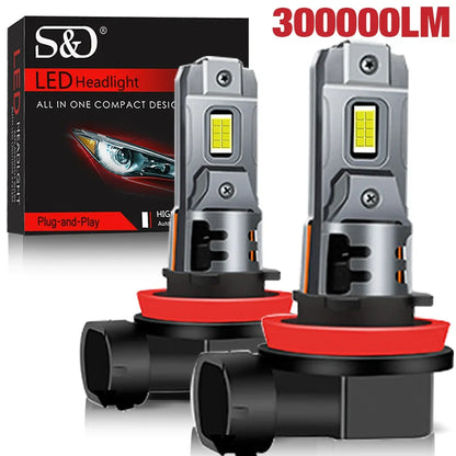 Lâmpada LED Automotiva H8/H11 6500K 30000LM – Farol Super Brilho Canbus CSP (Kit 2 Peças)