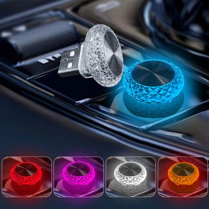 Mini Luz LED USB para Interior de Carro Iluminação Ambiente Portátil