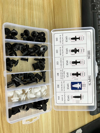 Kit Grampos Automotivos Universais para Fixação de Painéis 50 a 100 Peças