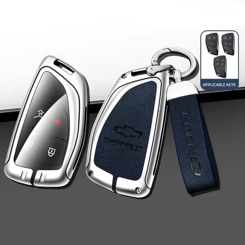 Capa de Chave Automotiva Premium em Couro e Liga de Zinco para Chevrolet, GMC e Buick – Proteção Completa com Design Luxo