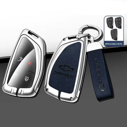 Capa de Chave Automotiva Premium em Couro e Liga de Zinco para Chevrolet, GMC e Buick – Proteção Completa com Design Luxo